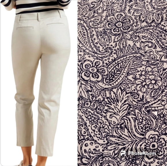 Talbots Perfect Crop Pants Paisley Floral - Picture 2 of 10